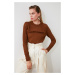 Trendyol Brown Blindk Edifty-Knit Sweater