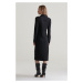 ŠATY GANT SLIM LS WOOL JERSEY DRESS BLACK