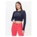 Tommy Jeans Blúzka Essential Logo DW0DW15443 Tmavomodrá Cropped Fit