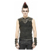 tielko DEVIL FASHION Vertigo Punk Vest With Leather Patches Čierna