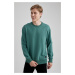 DEFACTO Regular Fit Crew Neck Waffle Sweatshirt