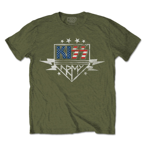 Kiss tričko Army Lightning Zelená