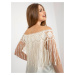 Light beige Spanish summer blouse with lace