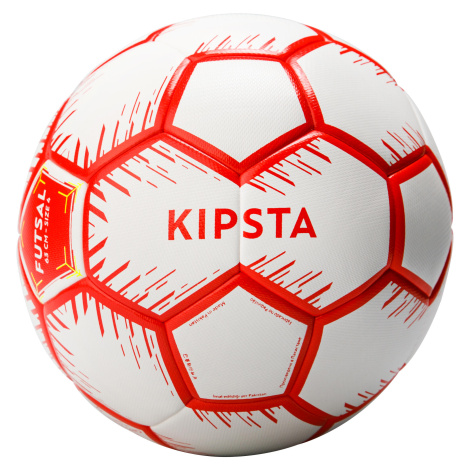 Futsalová lopta veľkosť 4 (obvod 63 cm) červeno-biela KIPSTA