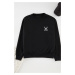 Trendyol Black Oversize/Wide Cut Long Sleeve Animal Embroidered Sweatshirt