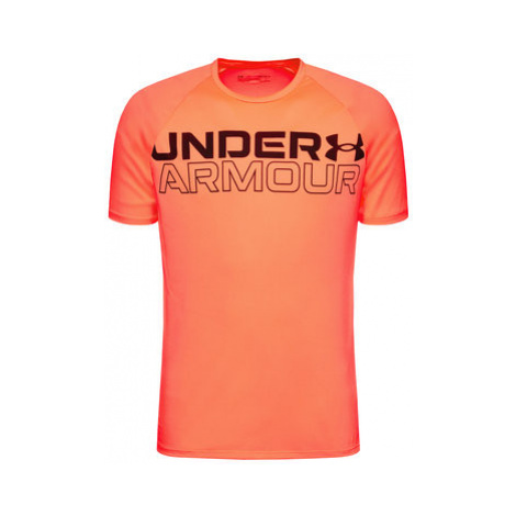 Under Armour Funkčné tričko Wordmark 1361702 Oranžová Loose Fit