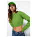 Trendyol Pistachio Green Super Crop Basic Pletený sveter