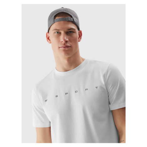 Men's T-shirt in a regular fit made of organic cotton with a 4F print - white