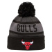 Čierno-sivá pánska čiapka New Era Jake Cuff Beanie Chicago Bulls Hat 60565217