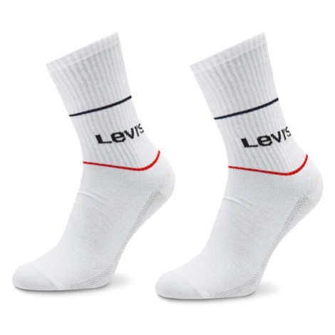 Levi's® Súprava 2 párov vysokých ponožiek unisex 701210567 Biela Levi´s
