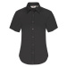 Black Poplin Shirt With Short Sleeves Fruit Of The Loom