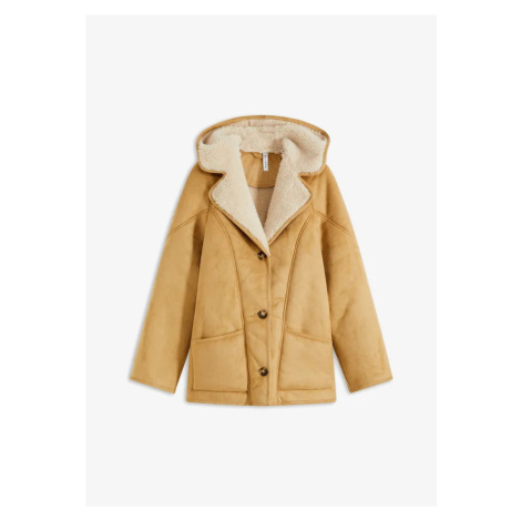 Bunda Shearling s kapucňou bonprix