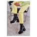 Women's boots with robust heels with zipper black Carrera