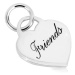 Strieborný 925 prívesok - srdcový zámok s nápisom "Friends", zrkadlovolesklý povrch