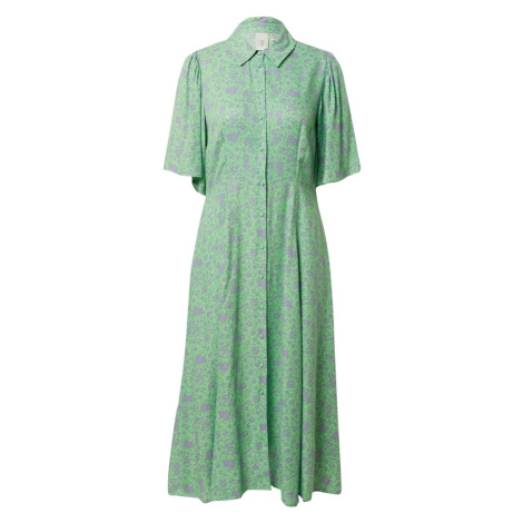 Y.A.S Košeľové šaty 'Telli'  zelená / svetlofialová
