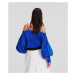 Blúzka Karl Lagerfeld Off Shoulder Embroidery Top Dazzling Blue