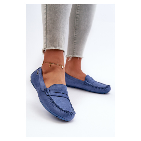 Women's eco suede moccasins, blue Rerteria