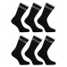 6PACK ponožky Hugo Boss vysoké čierne