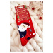 Men's Christmas Cotton Socks with Santa Claus and Reindeer Red