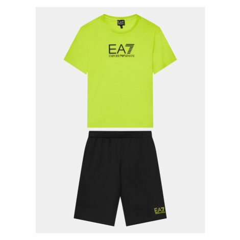 EA7 Emporio Armani Súprava tričko a športové šortky 3DBV01 BJ02Z 28BM Zelená Regular Fit