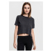 Women's Cropped Burnout Short Sleeve Crew Dark Grey