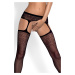 Pančuchy Obsessive Garter stockings S207 Farba: Čierna