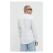 Ľanová košeľa HUGO biela farba,slim,so stojačikom,50490740