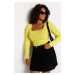 Trendyol Curve Light Green Watermelon Sleeve Knitwear Blouse