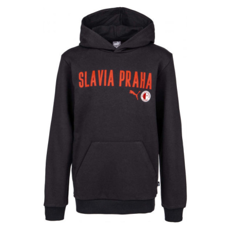 Puma Slavia Prague Graphic Hoody Jr DGRY Chlapčenská mikina, čierna, veľkosť
