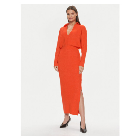 Patrizia Pepe Úpletové šaty 2A2618/K139-R809 Oranžová Regular Fit