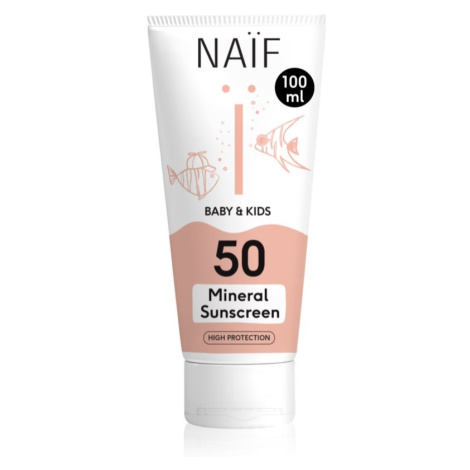 Naif Baby & Kids Mineral Sunscreen SPF 50 ochranný krém na opaľovanie pre bábätká a deti SPF 50