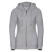 Light grey women's hoodie with Authentic Russell zipper