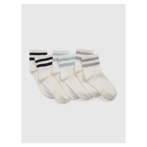 Súprava troch párov detských ponožiek v bielej farbe GAP