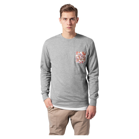 Contrasting Crewneck Pocket Grey/Floral Urban Classics