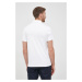 Bavlnené polo tričko Michael Kors biela farba, jednofarebné