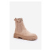 Chelsea suede boots on a massive sole, light beige Ozaro