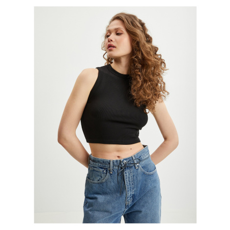 Čierny dámsky crop top Guess Edie