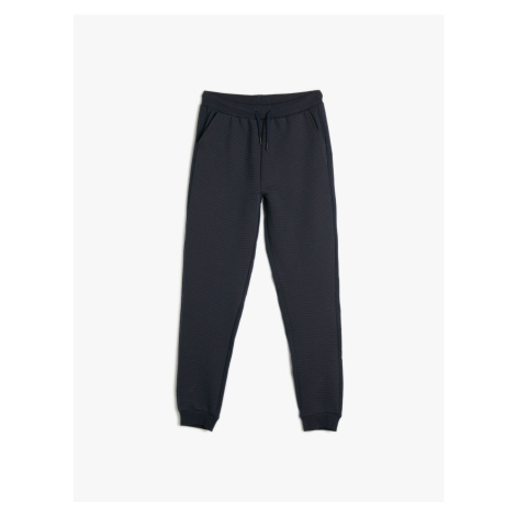 Koton Jogger Sweatpants Pocket Tie Waist Textured Cotton