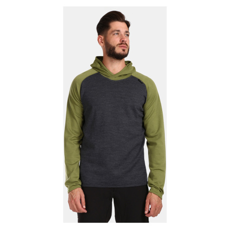 Kilpi MOSEO-M Pánsky vlnený sveter s kapucňou UM0205KI Zelená
