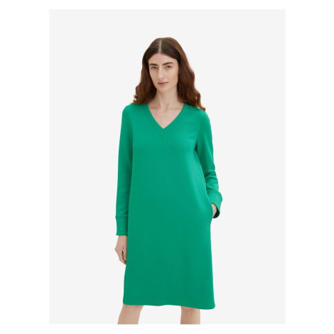 Green Women's Sweatshirt Dress with Pockets Tom Tailor - Women