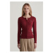 SVETER GANT STRETCH COTTON CABLE CARDIGAN PLUMPED RED