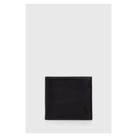 Kožená peňaženka Polo Ralph Lauren pánsky,čierna farba,405914235