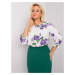 White and purple plus size floral print blouse