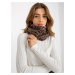 Women's winter scarf with pattern - brown