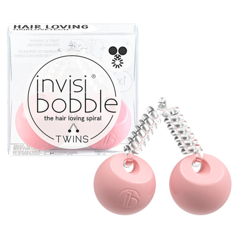 Tenká špirálová gumička do vlasov s guličkami Invisibobble Twins Prima Ballerina - ružová (IB-TW