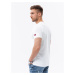 Ombre T-shirt męski z nadrukiem w stylu college – biały