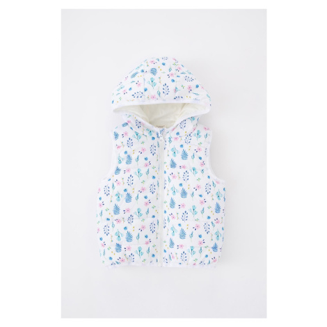 DEFACTO Baby Girl Water Repellent Hooded Patterned Inflatable Vest Z1311a223sp