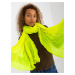 Fluo yellow airy scarf with pleats