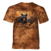 The Mountain Detské batikované tričko - HANGING OUT - medveď - hnedé