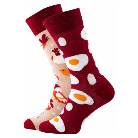 Pánske farebné ponožky Chicken červené
